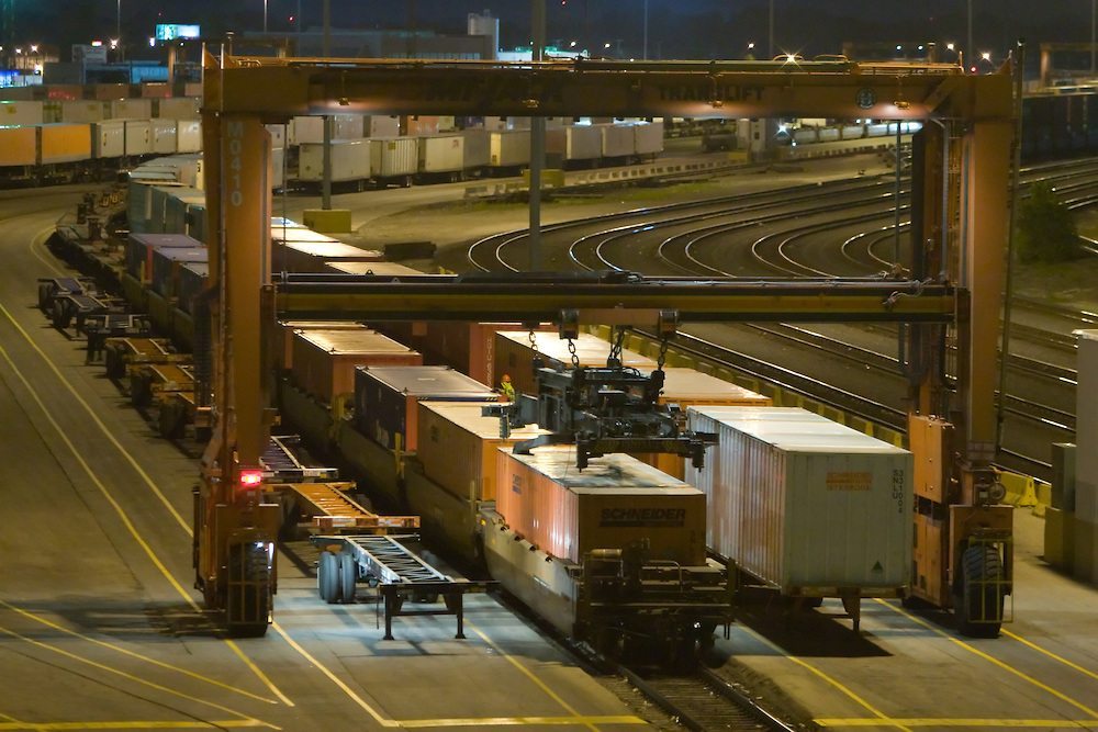 BNSF Intermodal Yard at Night