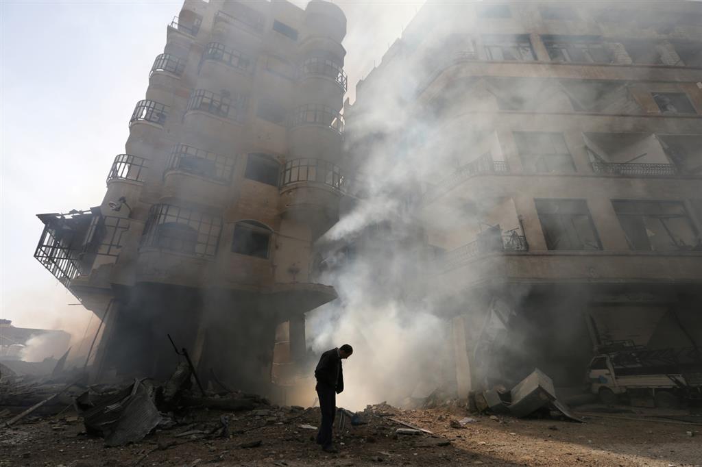 syria burning building Custom