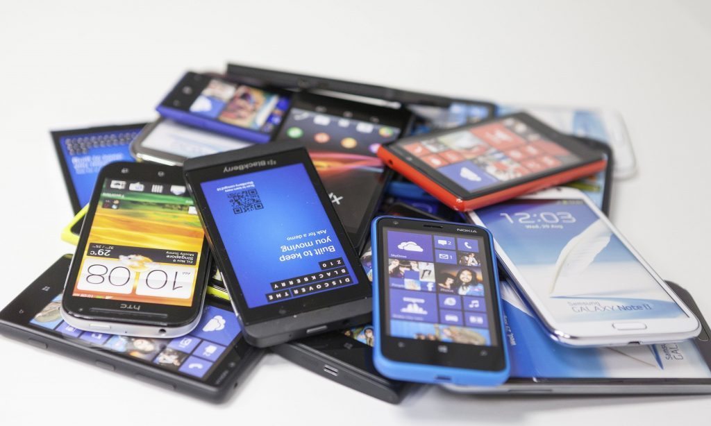 Pile of smart phones 014