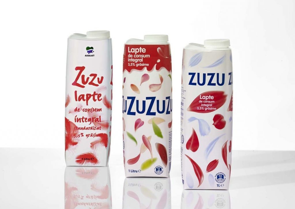 evolutia design ului de ambalaj al laptelui Zuzu