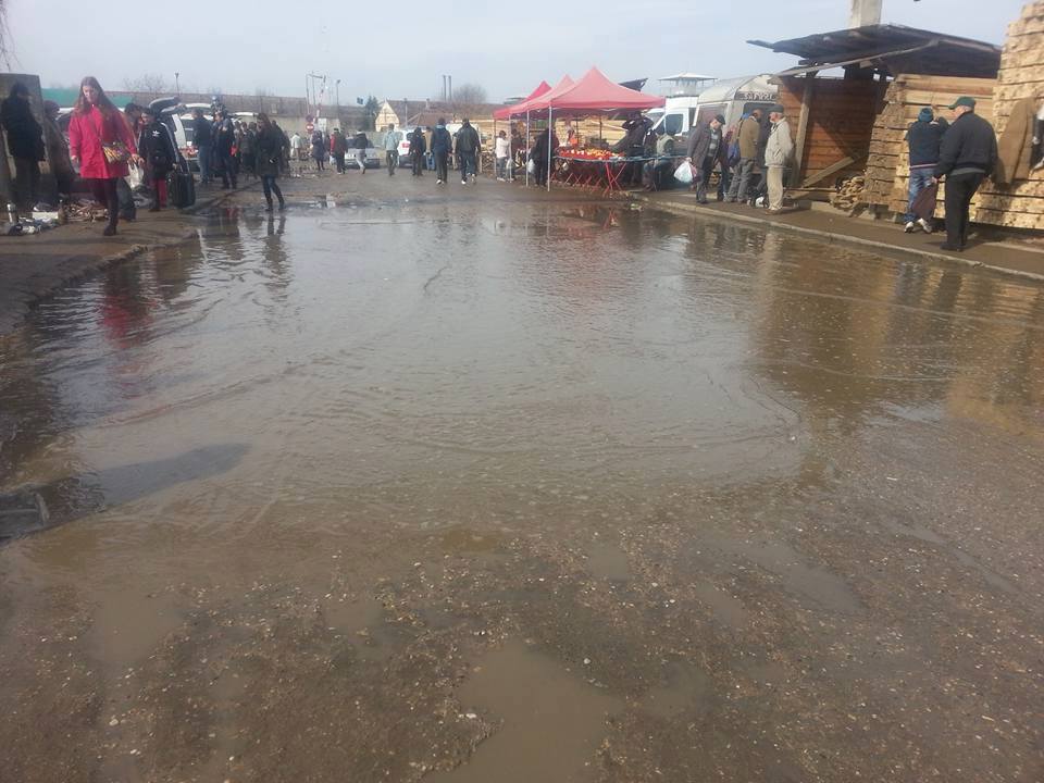 Acuze: Din nepăsarea Primăriei Arad, Piața Obor s-a transformat într-un lac 1 obor