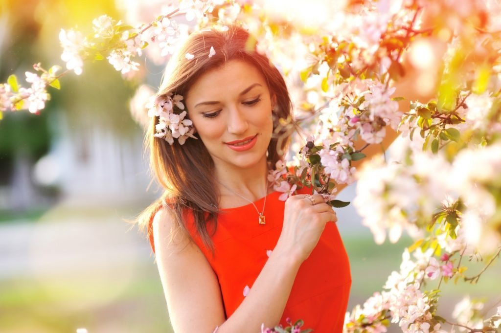 woman in cherrry blossoms Custom