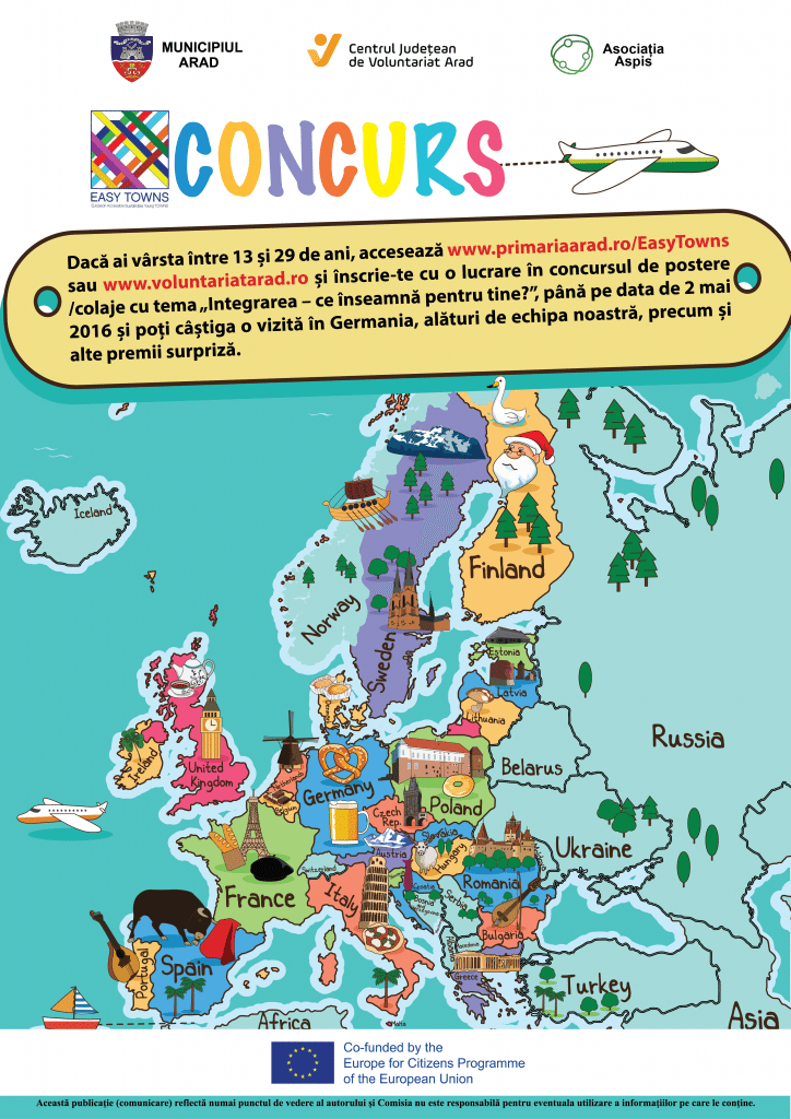 Concursul de postere și colaje ,,Intergare- ce înseamnă pentru tine?’’ începe mâine, la Arad 1 Afisul concursului