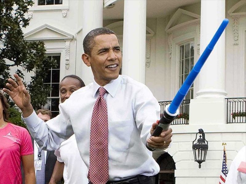 Obama Star Wars lightsaber Reuters