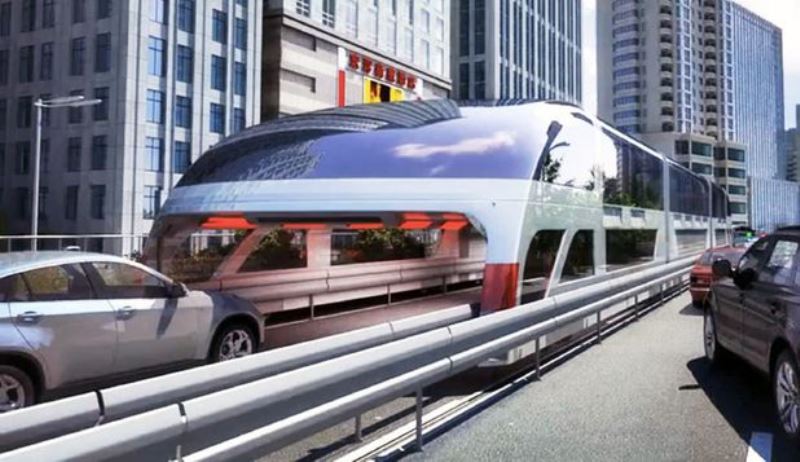 Cât de departe au ajuns alții. În China se construiește un autobuz care va permite automobilelor să circule dedesubtul lui 1 straddlingbus