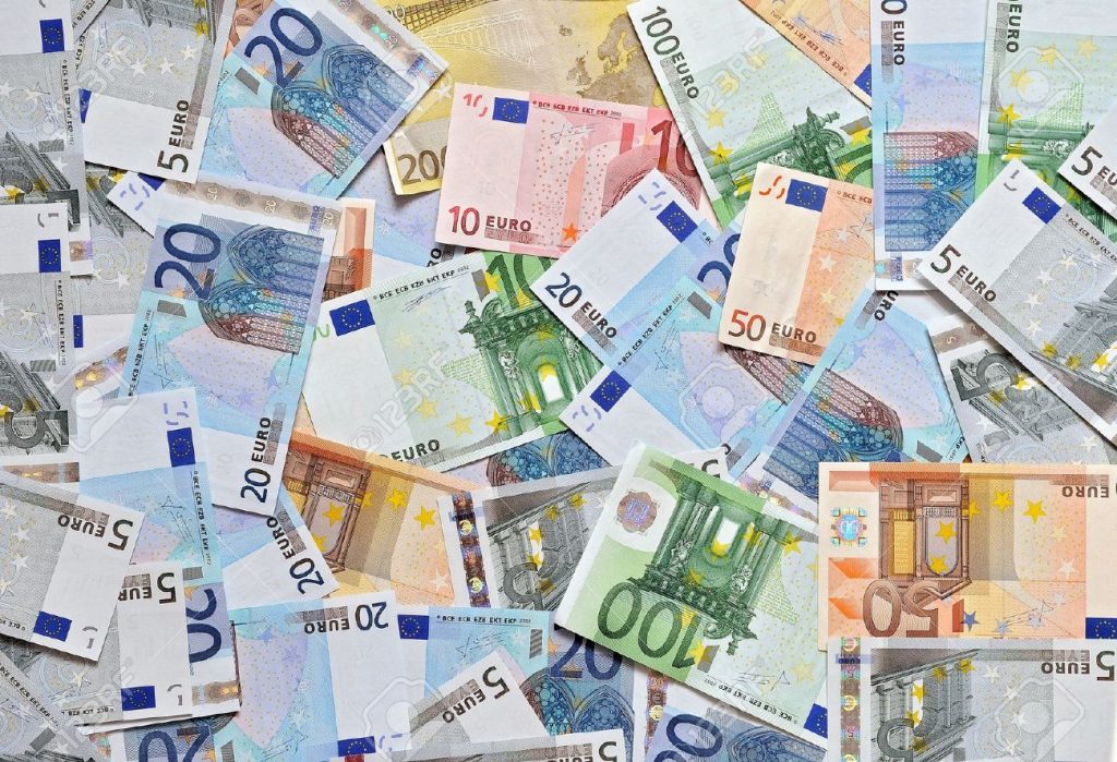 11224603 Pile of euro currency banknotes background Stock Photo euro notes money