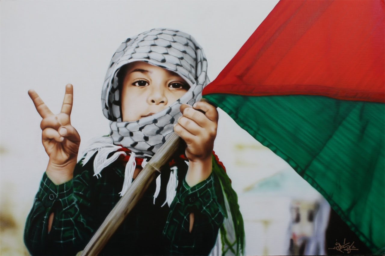palestine children freedom victory sign flag resistence intifada