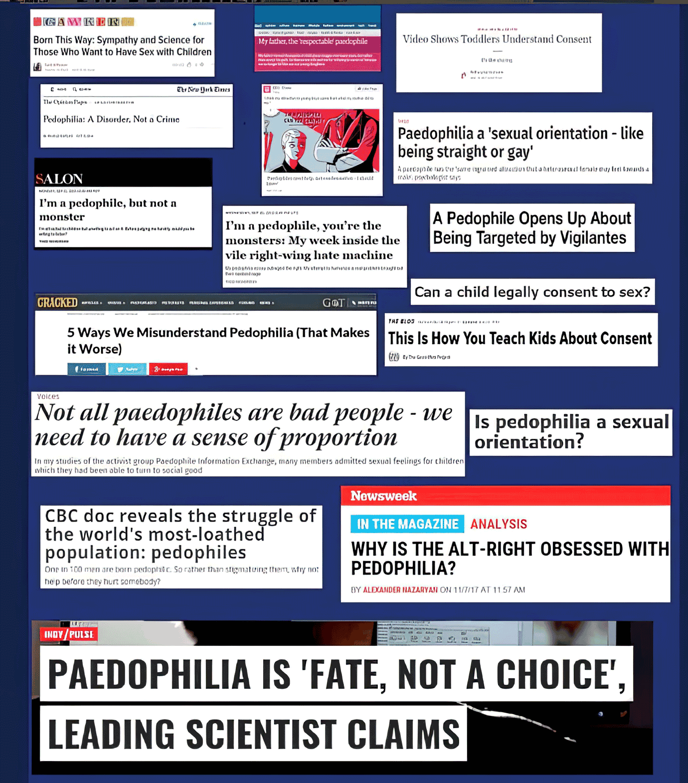 pedophilia promotion media